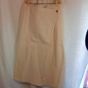 Universal Thread Beige One Button Wrap Midi Skirt Size 14